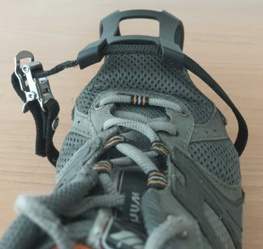 Shoe Fitted into Toe Cage