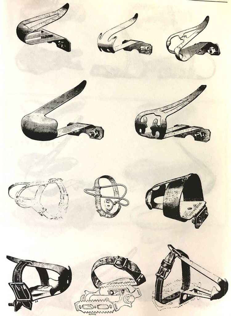 Toe clip pedals from 1911 and 1912