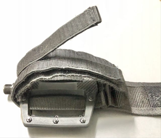 the two velcro strips folded over