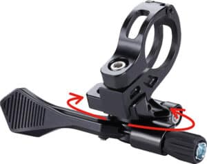 Dropper post lever angle adjustable